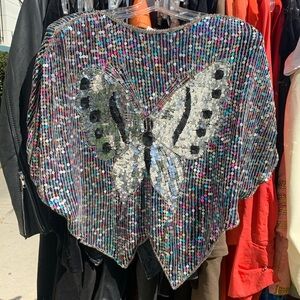 ✨🦋Magical Vintage Sequin Butterfly Shirt🦋✨